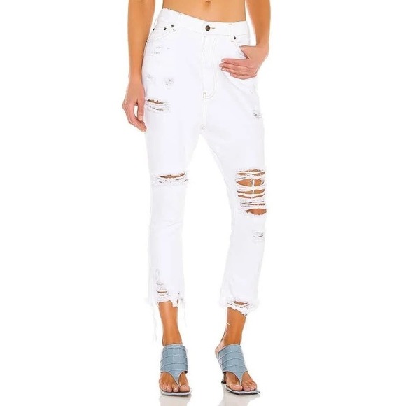 SER.O.YA OMAR DROP BOYFRIEND JEAN WHITE - Picture 3 of 8